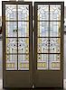 PAIR FRENCH ART DECO STAINED GLASS DOORS
