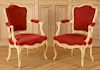 PAIR FRENCH PAINTED FAUTEUILS LOUIS XV STYLE