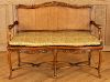 FRENCH LOUIS XV STYLE WALNUT SETTEE CARVED FRAME