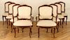 SET 8 LOUIS XV STYLE DINING CHAIRS WALNUT FRAMES