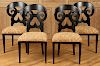 SET 4 BIEDERMEIER STYLE DINING CHAIRS CARVED BACK