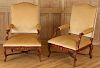 PAIR HENREDON FRENCH STYLE FAUTEUILS CARVED FRAME