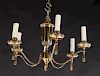 EMPIRE STYLE BRASS CHANDELIER 6 ARMS