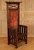 TALL BACK OAK CHAIR IN ARTS AND CRAFTS STYLE 1910