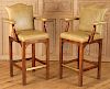 PAIR OPEN ARM BAR STOOLS LABELED CENTURY