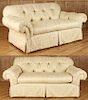 PAIR UPHOLSTERED TUFTED SOFAS BY CENTURY