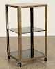 PETITE BRASS END TABLE SMOKED GLASS C.1970