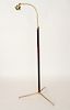 BRONZE LEATHER FLOOR LAMP MANNER JACQUES ADNET