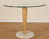 MODERN GLASS WOOD MARBLE TABLE C.1990