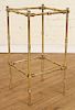 BRASS AND GLASS FAUX BAMBOO SIDE TABLE C.1960