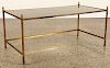 BRASS COFFEE TABLE WITH GOLD GLASS TOP