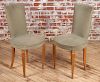 PETITE PAIR FRENCH UPHOLSTERED SIDE CHAIRS C.1950