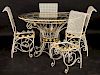 FRENCH WROUGHT IRON GARDEN TABLE CHAIRS 1960