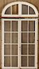 PAIR ANTIQUE PAINTED FRENCH DOORS WITH TRANSOM