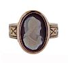 14K Gold Shell Cameo Ring