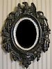 A Victorian Bronze Mirror, Height 15 x width 11 inches.