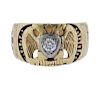 14K Gold Diamond Enamel Masonic Ring