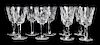 Nine Waterford Wine Glasses, Height 5 3/4 inches.