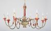 CONTINENTAL PAINTED NINE-LIGHT CHANDELIER