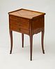 LOUIS XV PROVINCIAL METAL-MOUNTED INLAID FRUITWOOD SIDE TABLE