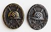 two WWII German Black Wound badges