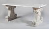 ITALIAN BAROQUE STYLE STONE AND MARBLE CENTER TABLE