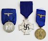 three WWII German service medals