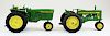 two Eska John Deere die cast farm tractors