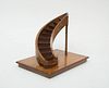 ARCHITECT'S MODEL OF A MAHOGANY SPIRAL STAIRCASE