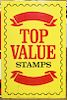 Top Value Stamps double-sided enamel sign