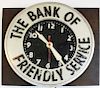 "The Bank of Friendly Service" elec. wall clock
