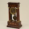 ROSEWOOD AND MARQUETRY PORTICO CLOCK