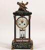 FRENCH CRYSTAL AND MARBLE TABLE REGULATOR CLOCK