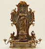 19TH C. CARVED GILTWOOD SHRINE AND MADONNA FIGURE