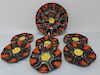 7 PC. POLYCHROME FRENCH FAIENCE OYSTER SERVICE