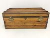 SOLID CAMPHOR WOOD AND METAL BOUND TRUNK