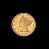 * A United States 1878 Liberty Head $5 Gold Coin