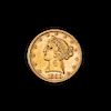 * A United States 1880 Liberty Head $5 Gold Coin