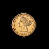 * A United States 1887-S Liberty Head $5 Gold Coin