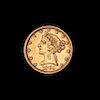 * A United States 1901-S Liberty Head $5 Gold Coin