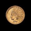 * A United States 1913 Indian Head $10 Gold Coin