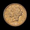 * A United States 1879-S Liberty Head $20 Gold Coin