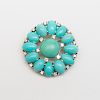 Bailey, Banks & Biddle Platinum, Turquoise and Diamond Brooch