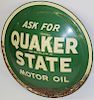 Quaker State Round Steel Sign