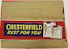 Four NOS Chesterfield Tin Signs 