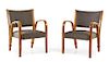 Hughes Steiner, (French, 1926-1991), Steiner Paris, c. 1948 pair of Bow-Wood lounge chairs