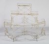 WHITE-PAINTED WIRE THREE-TIER PLANT STAND