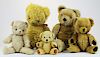 five vintage British/ Irish teddy bears