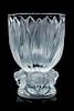 A Lalique Lion Vase Height 11 1/8 inches