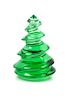 A Baccarat Green Christmas Tree Height 5 inches.